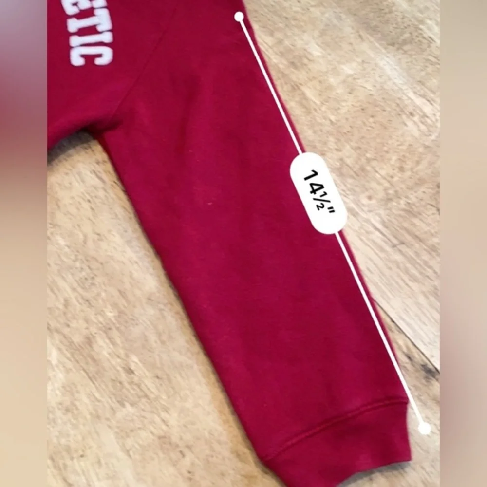Vintage Gap‎ Unisex Toddler Small Red Hooded Graphic Sweatshirt W/ Pouch
